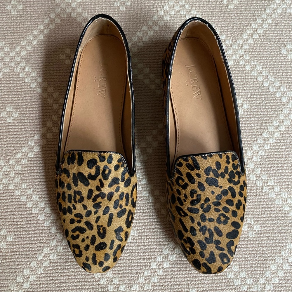 J. Crew Leopard Smoking Flats